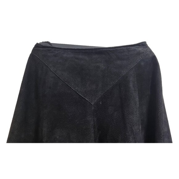 Casual Corner 100% Genuine Leather Black A-Line Skirt Women’s Sze10 Vintage Midi - Picture 4 of 10